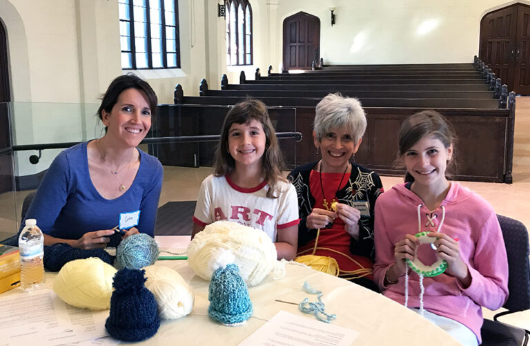 Christ Child Society of Pasadena helps to teach kids how to crochet in their United in Service project